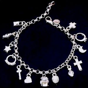 Silver charmed bracelet